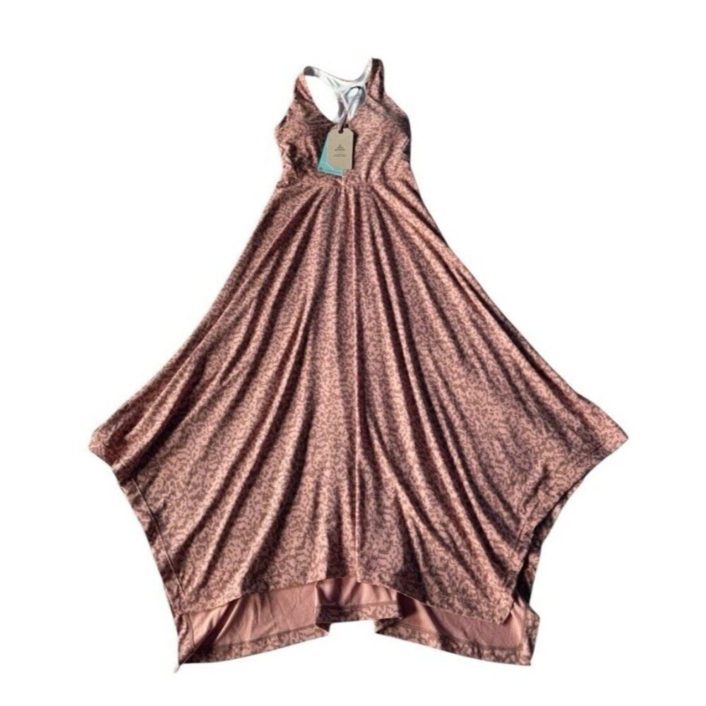 Prana Womens Sz S Saxon Orange Scoop Neck Keyhole Back Handkerchief Dress NWT - Picture 14 of 15